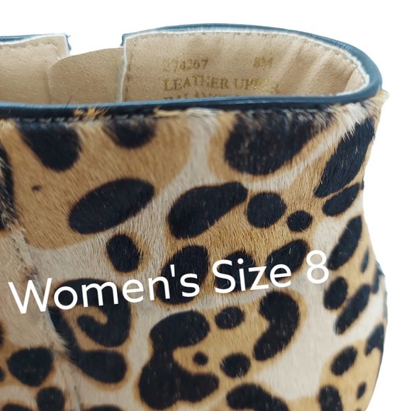 Theme Leopard Calf Hair Booties Women's Size 8M - Picture 9 of 9